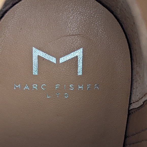 Marc Fisher | Women's Oshay Pointed Toe Ankle Boots | Tan | 4" Heel | 11M - Picture 8 of 15